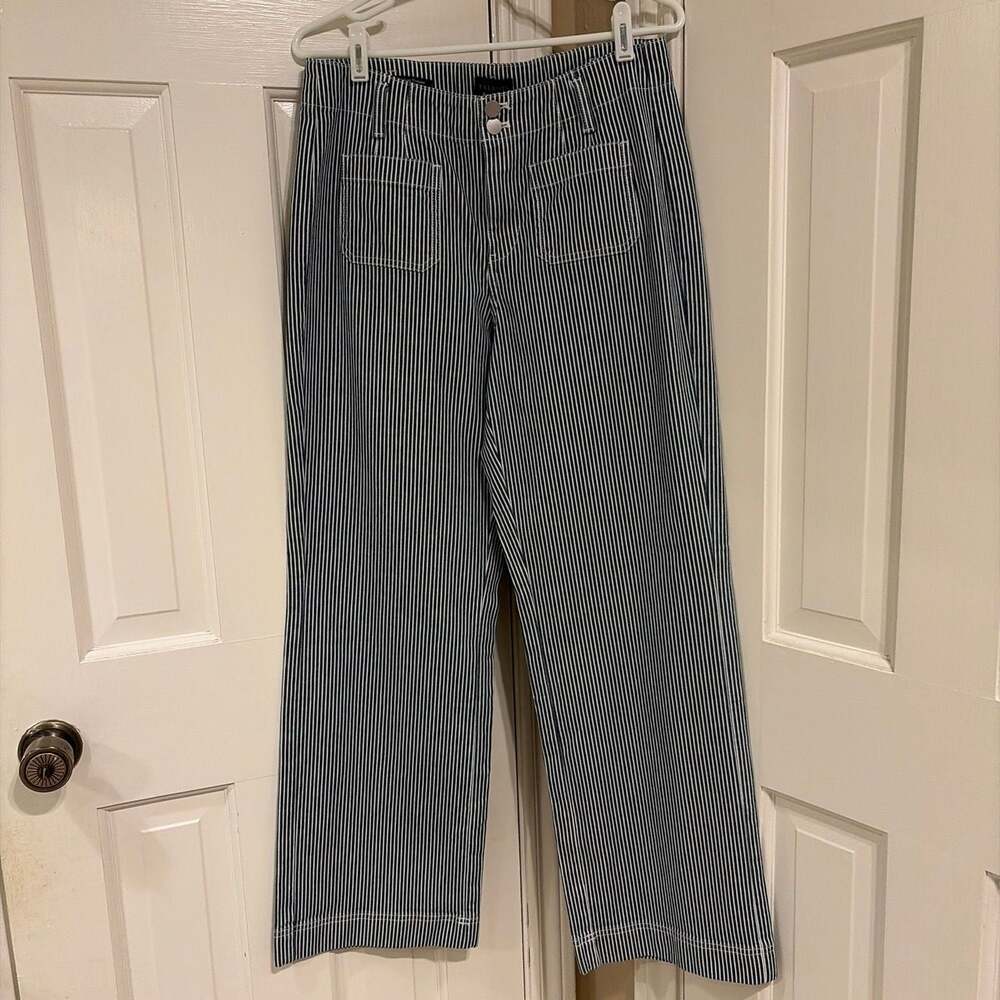 Talbots Women's Size 8 Relaxed Jean Trouser Striped Pants